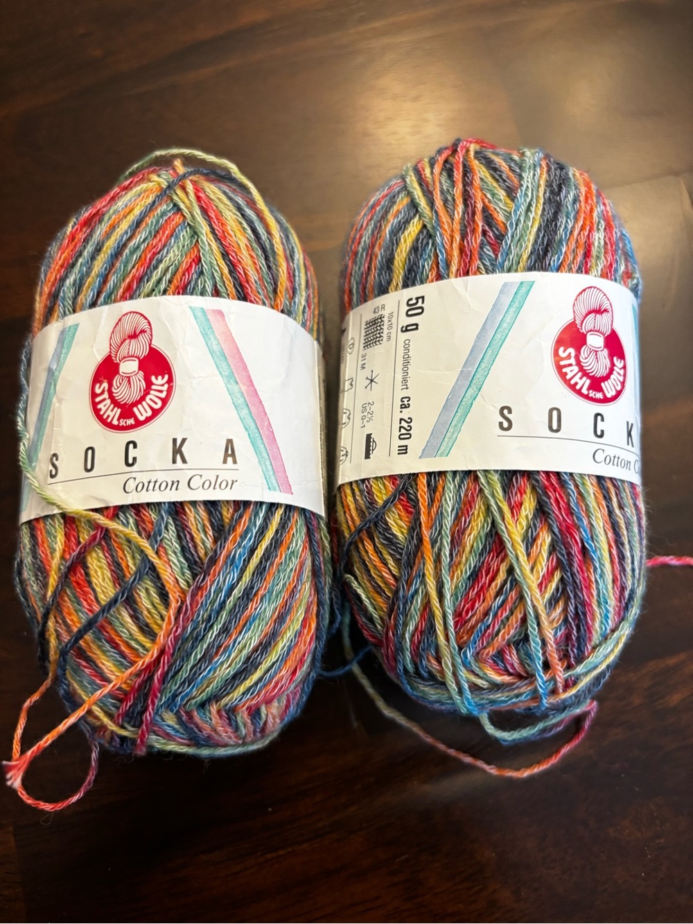 Stahlwolle Socka Cotton Color Multicolor Yarn Lot of 2